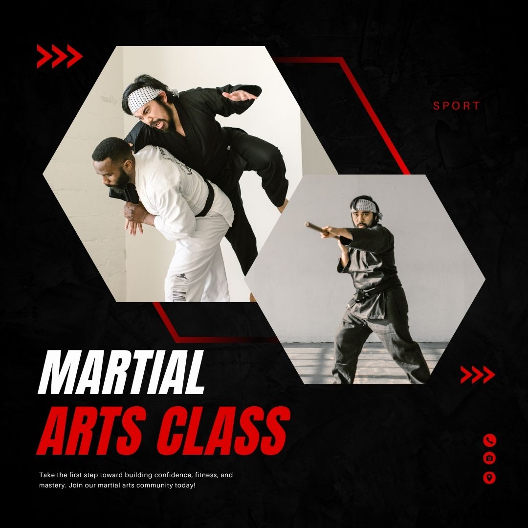 Black and Red Modern Martial Arts Professional Classes Promotion Instagram Post
